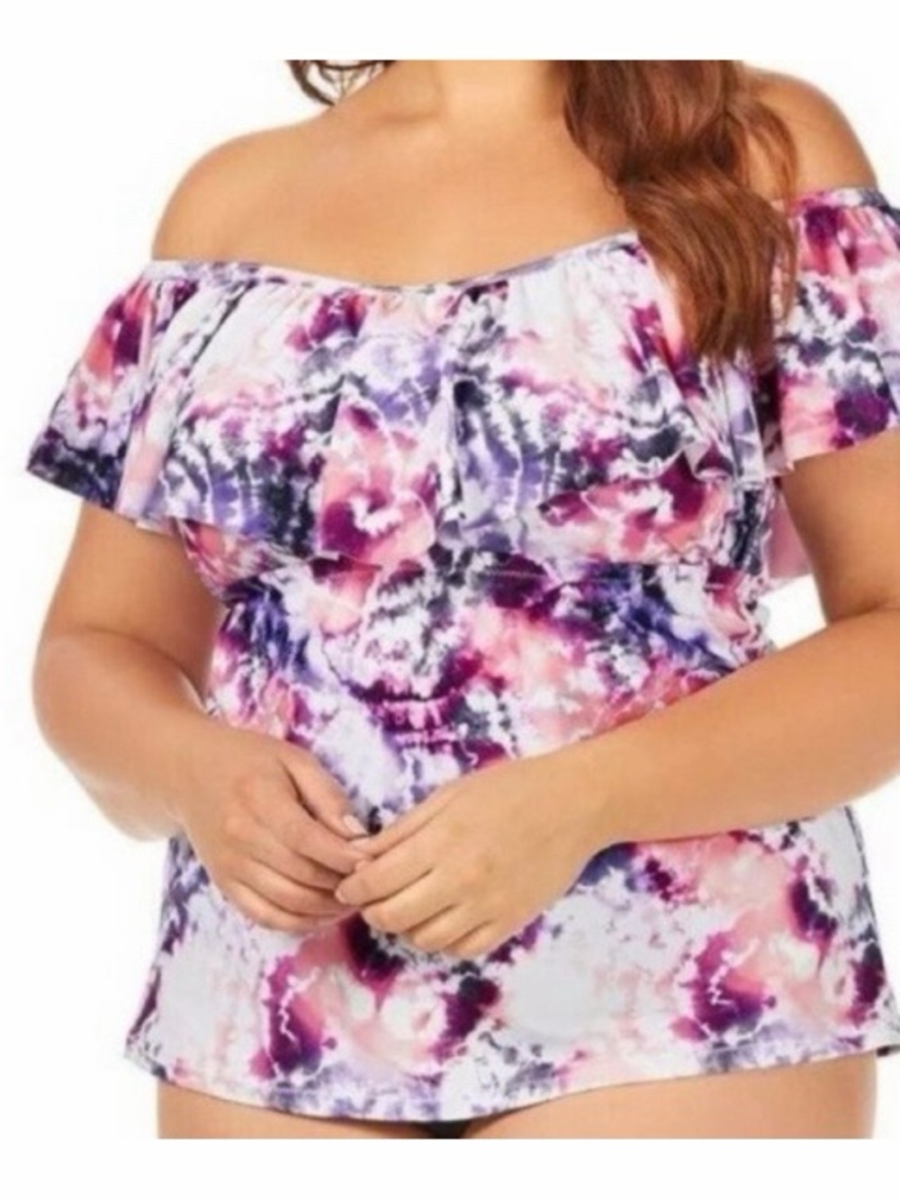 Raisins Tortuga Flounce Tankini Swim Top NWT